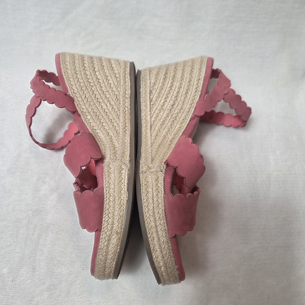 Ted Baker London Pink Leather Strappy Scalloped Wedge Sandals - Picture 4 of 7